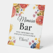 Citrus Bow Vrijgezellenfeest mimosa bar teken Reclamebord Met Voetstuk (Voorkant)
