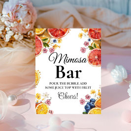 Citrus Bow Vrijgezellenfeest mimosa bar teken Reclamebord Met Voetstuk