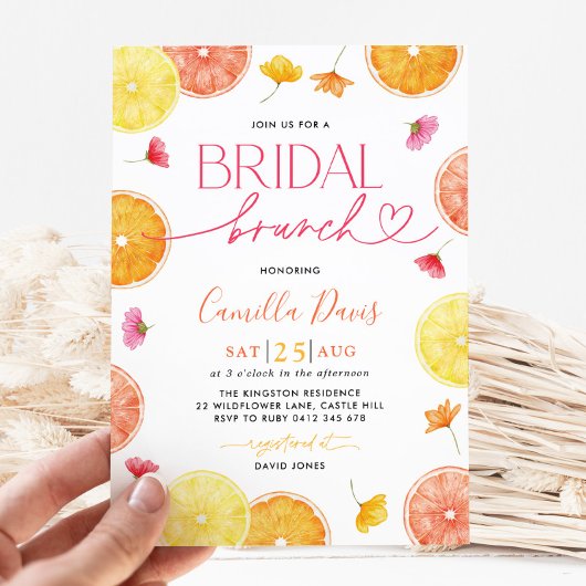 Citrus Bridal Brunch Citroen Bright Vrijgezellenfe Kaart
