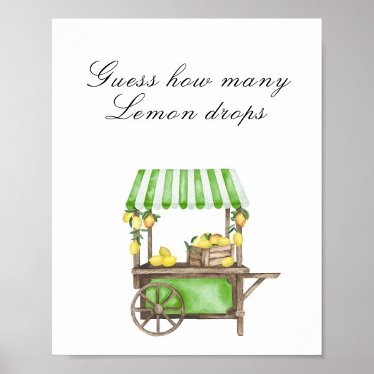 Citrus bridal shower - Guess how many game Poster (Voorkant)