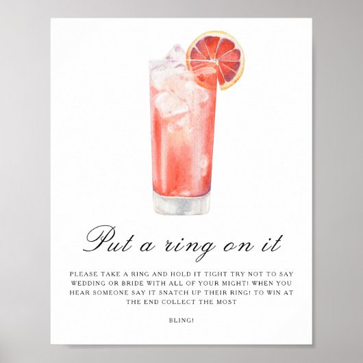 Citrus bridal shower - Put a ring on it game Poster (Voorkant)
