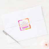 Citrus bright abstract reed diffuser productetiket vierkante sticker (Envelop)
