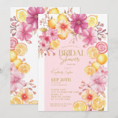 Citrus Bright Floral Mediterraan Vrijgezellenfeest Kaart (Voorkant / Achterkant)