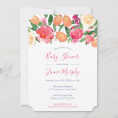 Citrus Bright Florals Baby shower met Azulejos Kaart (Voorkant)