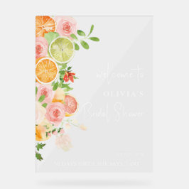 Citrus Bright Vrijgezellenfeest welkom acryl teken Acryl Bord