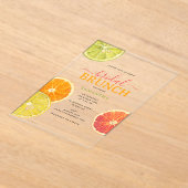 Citrus Bruids Brunch Citroen Sinaasappel Vrijgezel Acryl Uitnodigingen (Laagn)