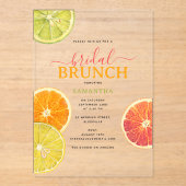Citrus Bruids Brunch Citroen Sinaasappel Vrijgezel Acryl Uitnodigingen (Voorkant)