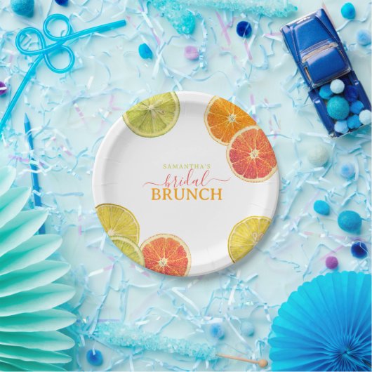 Citrus Bruids Brunch Citroen Sinaasappel Vrijgezel Papieren Bordje (Feest)