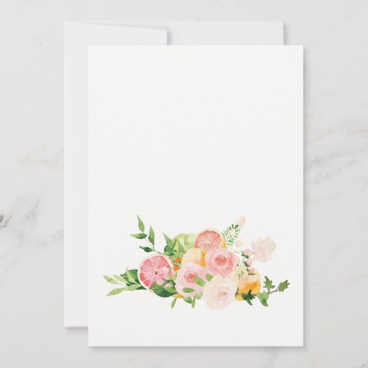 Citrus bruids brunch douche uitnodiging (Achterkant)