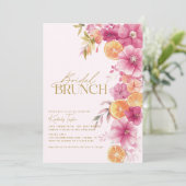 Citrus Bruids Brunch Heldere Bloemen Citroen Kaart (Staand voorkant)