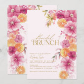 Citrus Bruids Brunch Heldere Bloemen Citroen Kaart (Voorkant / Achterkant)