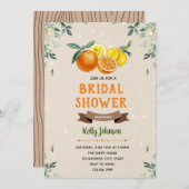 Citrus bruids douche uitnodiging (Voorkant / Achterkant)