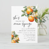 Citrus bruids douche uitnodiging belangrijkste squ (Staand voorkant)