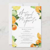 Citrus Bruids Douche Uitnodiging | Hoofdplein (Voorkant)