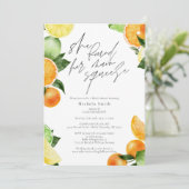 Citrus Bruids Douche Uitnodiging | Hoofdplein (Staand voorkant)