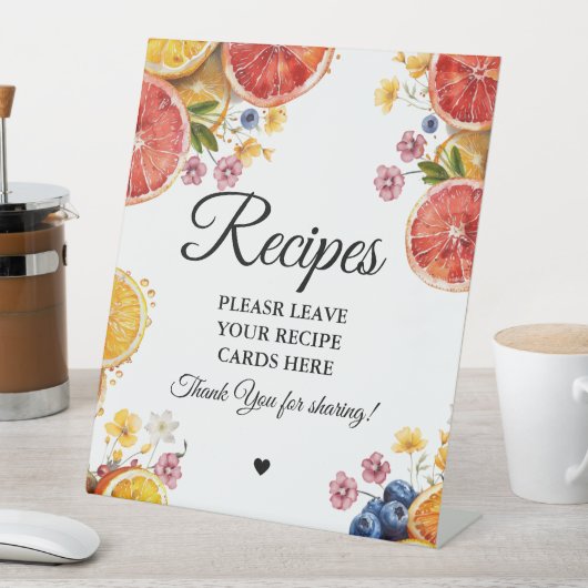 Citrus bruids Laat je Recepten Vrijgezellenfeest Reclamebord Met Voetstuk (Insitu)