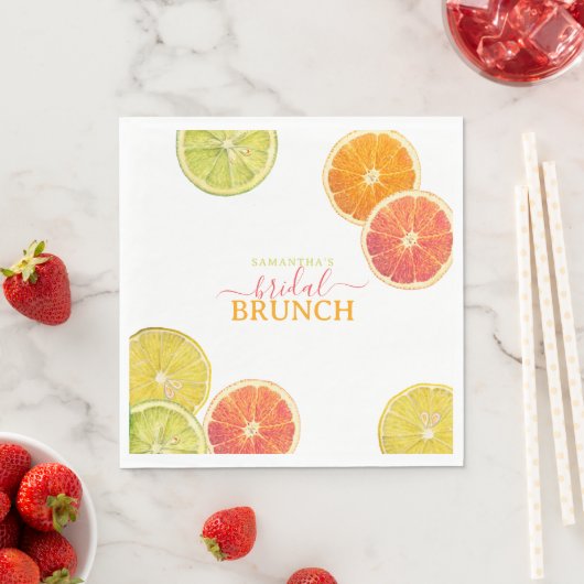 Citrus Bruidsbrunch Citroen Sinaasappel Bruiloft Servet (Insitu)