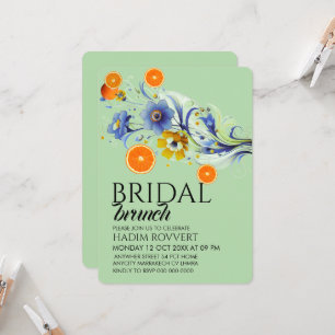 Citrus Bruidsbrunch Uitnodiging Template, Sinaasap