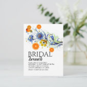 Citrus Bruidsontbijt Uitnodiging Template, Oranje  (Staand voorkant)