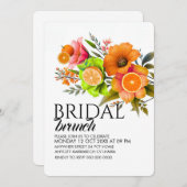 Citrus Bruidsontbijt Uitnodiging Template, Sinaasa (Voorkant / Achterkant)