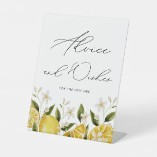 Citrus Bruiloft Borrel Advies & Wensen  Reclamebord Met Voetstuk