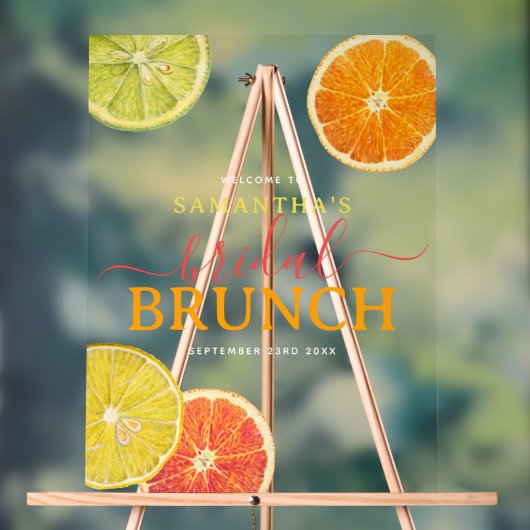 Citrus Bruiloft Brunch Citroen Sinaasappel Bruilof Acryl Bord (Neutraal)