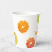 Citrus Bruiloft Brunch Citroen Sinaasappel Bruilof Papieren Bekers (Voorkant)