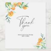 Citrus - bruiloft dank je wijn etiket (Enkel label)