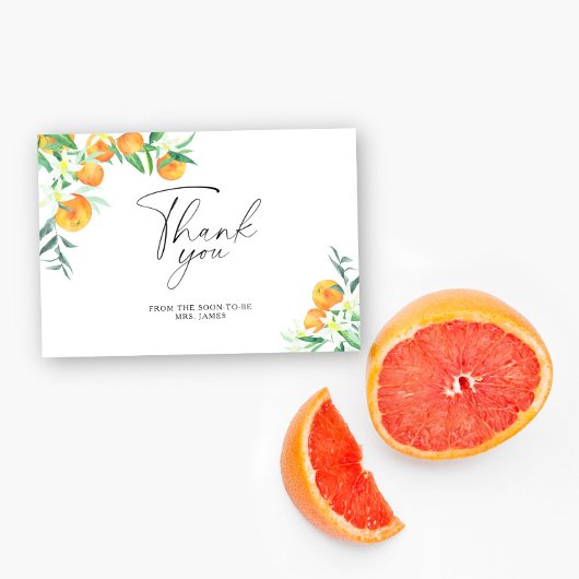 Citrus - bruiloft dankkaart kaart