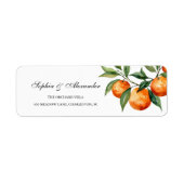 Citrus Bruiloft | Mediterrane Sinaasappel Etiket (Voorkant)