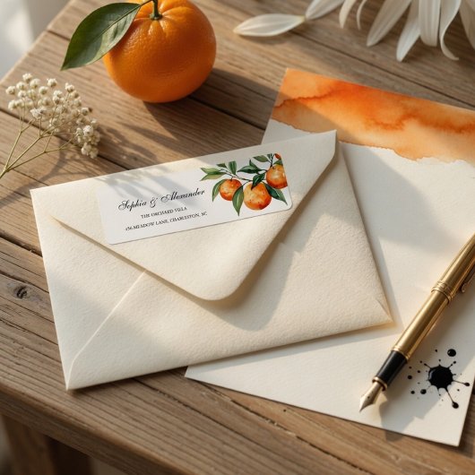 Citrus Bruiloft | Mediterrane Sinaasappel Etiket