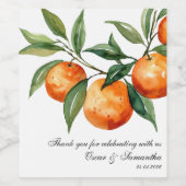Citrus Bruiloft | Mediterrane Sinaasappel Wijn Etiket (Enkel label)