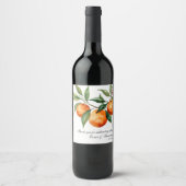 Citrus Bruiloft | Mediterrane Sinaasappel Wijn Etiket (Voorkant)
