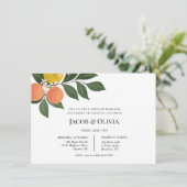 Citrus bruiloft repetitie diner uitnodiging (Staand voorkant)
