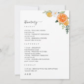 Citrus bruiloft welkomstbrief en reisroute Kaart (Achterkant)