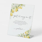 Citrus bruiloft zet een ring op het bord reclamebord met voetstuk (Voorkant)