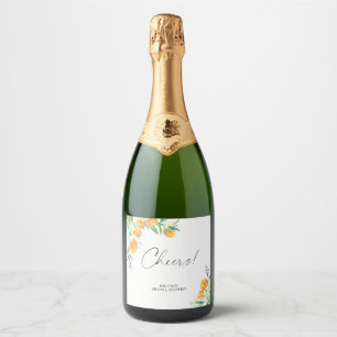 Citrus - bruiloftsfeest Cheers! Sparkling Wijnetiket