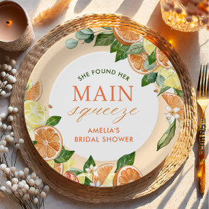 Citrus Bruiloftsfeest Hoofdattractie Papieren Bordje
