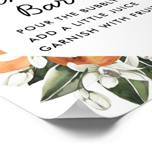 Citrus Bruiloftsfeest Mimosa Bar Poster (Hoek)