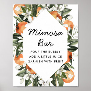 Citrus Bruiloftsfeest Mimosa Bar Poster