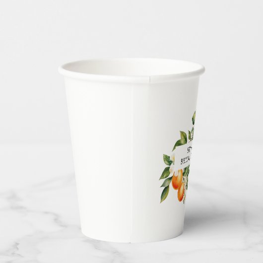 Citrus Bruiloftsfeest Papieren Bekertje Mandarijn Papieren Bekers (Rechts)