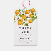 Citrus Bruiloftsfeest Sinaasappel Fruit Favor Cadeaulabel (Voorkant)