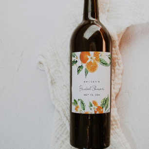 Citrus Bruiloftsfeestje Wijn Etiket