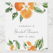 Citrus Bruiloftsfeestje Wijn Etiket (Enkel label)