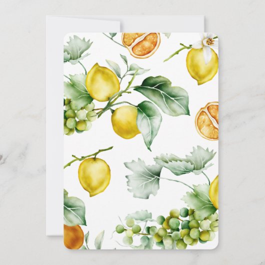 Citrus Bruiloftsontbijt Kaart (Achterkant)