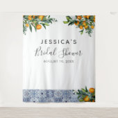 Citrus bruiloftsshower achtergrond foto booth wandkleed (Voorkant)