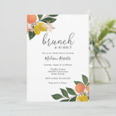 Citrus Brunch en Bubbly Vrijgezellenfeest Kaart (Staand voorkant)