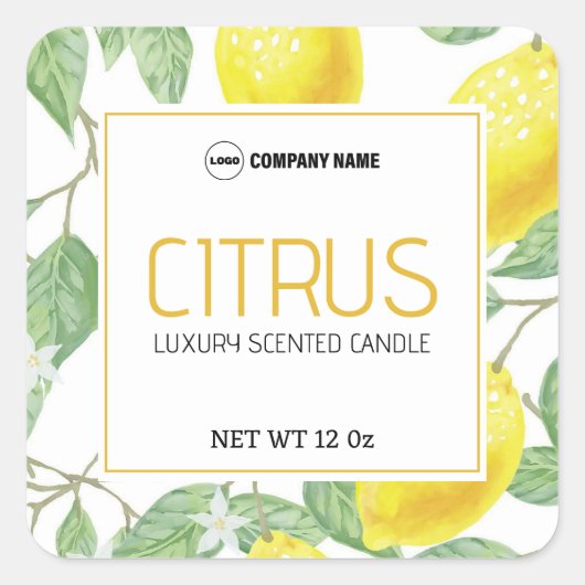 Citrus Candle Label Sticker (Voorkant)
