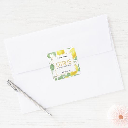 Citrus Candle Label Sticker (Envelop)