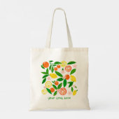 Citrus Celebration Aangepaste Boodschappen Boeren  Tote Bag (Achterkant)